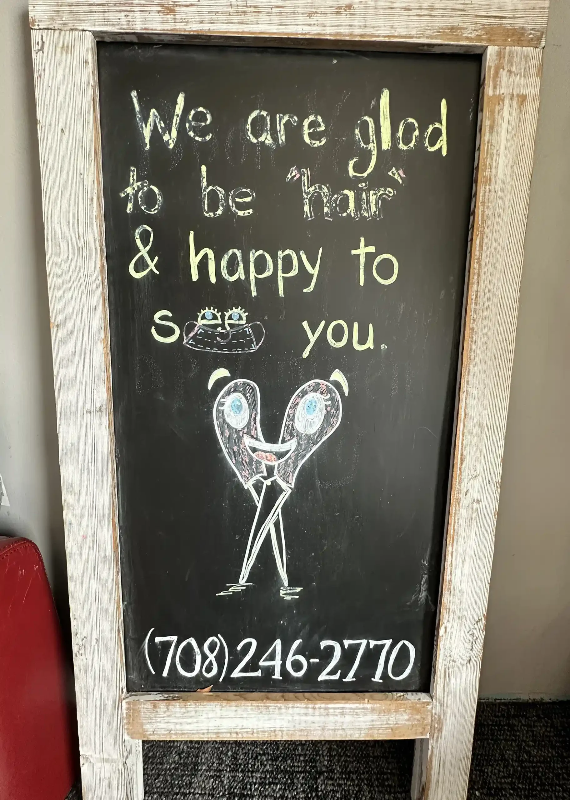 Salon 811 Western Springs IL Hair Chalk Sign